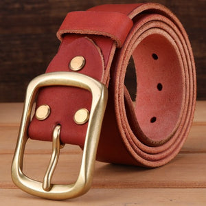 solid brass buckle 2025/26 full grain 100% genuine leather mens belts luxury hot designer high quality womens cowboy brown natural