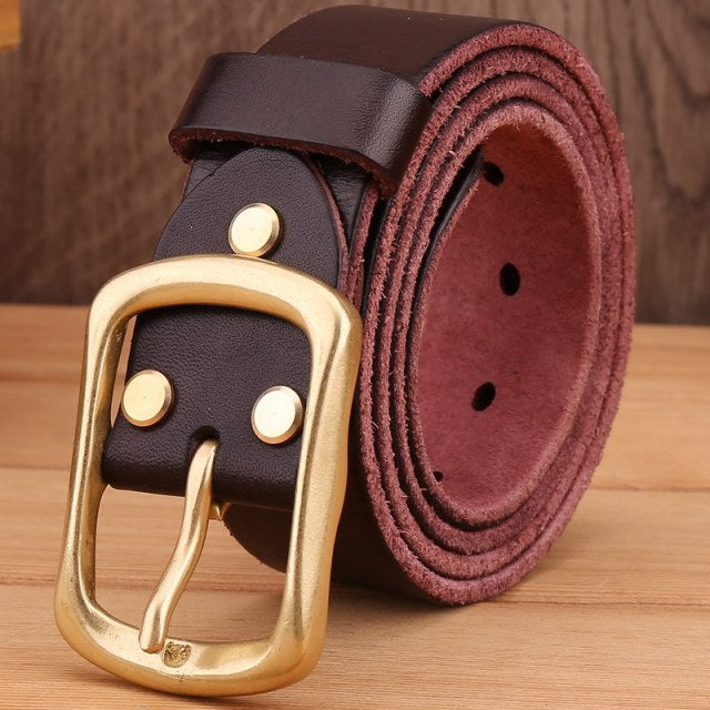 solid brass buckle 2025/26 full grain 100% genuine leather mens belts luxury hot designer high quality womens cowboy brown natural