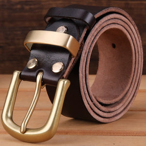 solid brass buckle 2025/26 full grain 100% genuine leather mens belts luxury hot designer high quality womens cowboy brown natural