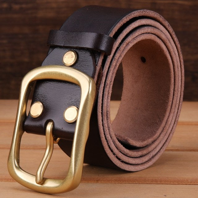 solid brass buckle 2025/26 full grain 100% genuine leather mens belts luxury hot designer high quality womens cowboy brown natural