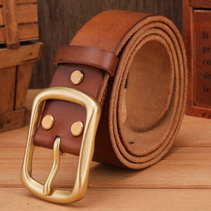 solid brass buckle 2025/26 full grain 100% genuine leather mens belts luxury hot designer high quality womens cowboy brown natural