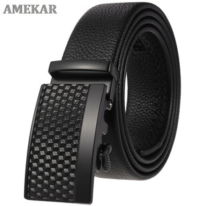 High quality mens belt leather belt automatic buckle  male Fashion designer jeans chain stretch luxury brand