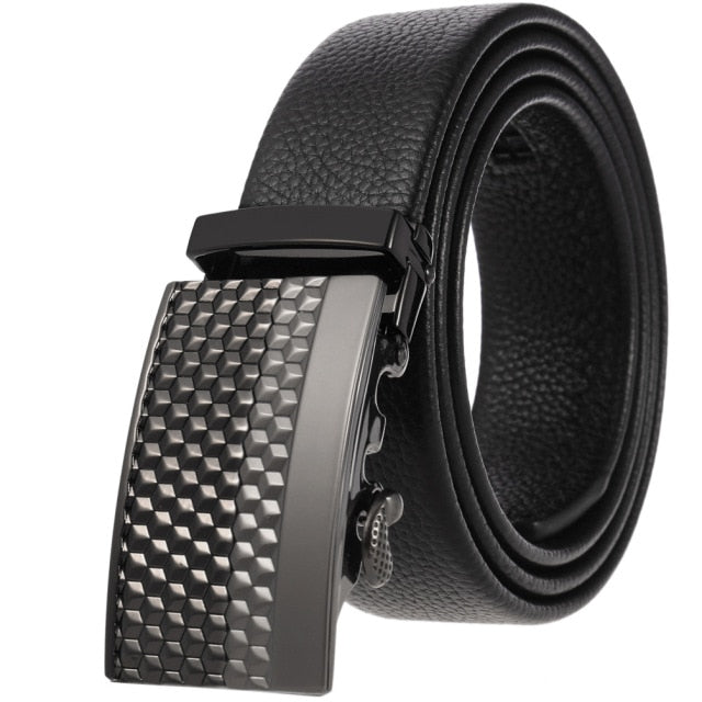 High quality mens belt leather belt automatic buckle  male Fashion designer jeans chain stretch luxury brand