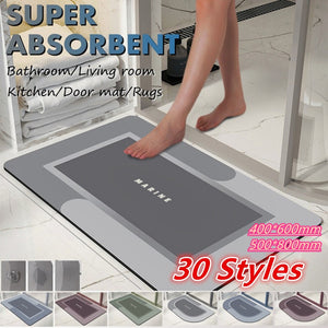 Super Absorbent Floor Mat Anti Slip 30 Colors Quick Drying Bathroom Mat Floor Carpet Easy To Clean Home Oil Proof Kitchen Mat