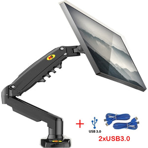 F80 17-30 inch Desktop LED LCD Monitor Mount Ergonomic Gas Spring Design Holds 9kgs