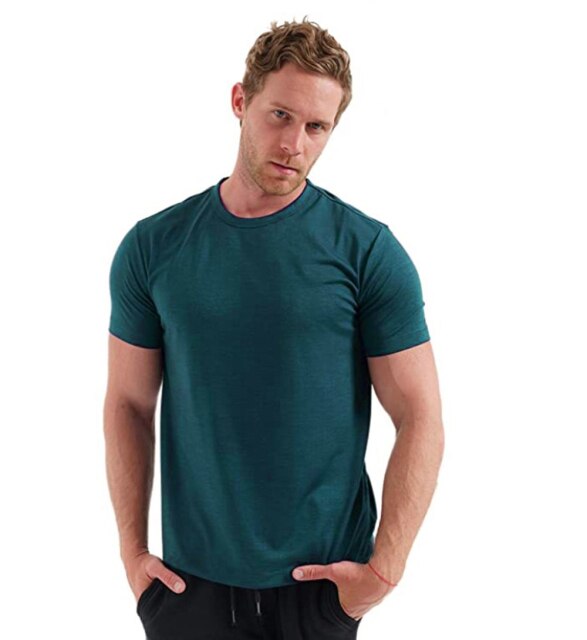 2025 Men's Merino Wool T Shirt Base Layer Wool Tee 100% Shirt Men 170grm Breathable Anti-Odour S to XXL