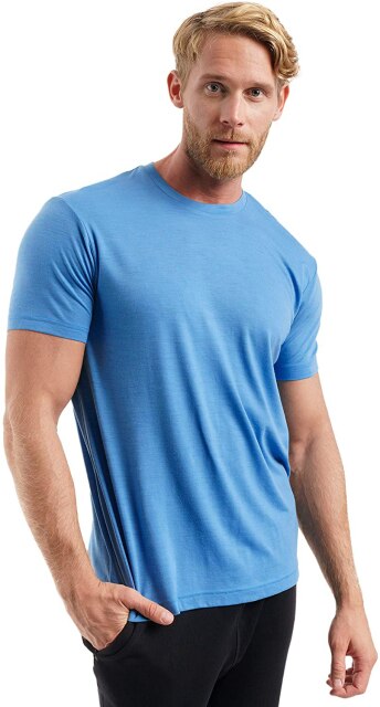 2025 Men's Merino Wool T Shirt Base Layer Wool Tee 100% Shirt Men 170grm Breathable Anti-Odour S to XXL