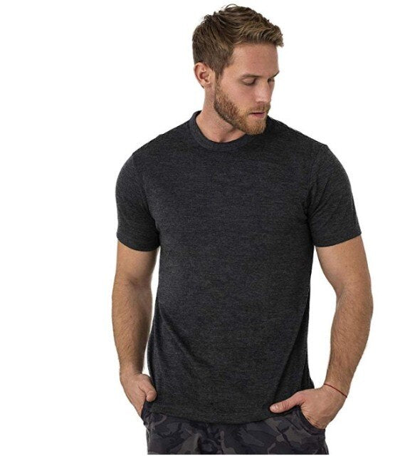 2025 Men's Merino Wool T Shirt Base Layer Wool Tee 100% Shirt Men 170grm Breathable Anti-Odour S to XXL