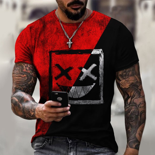 Summer XOXO Pattern 3d Printed T-Shirt 2025/26 New Trend Fashion Mens Street Casual Handsome Sweatshirt