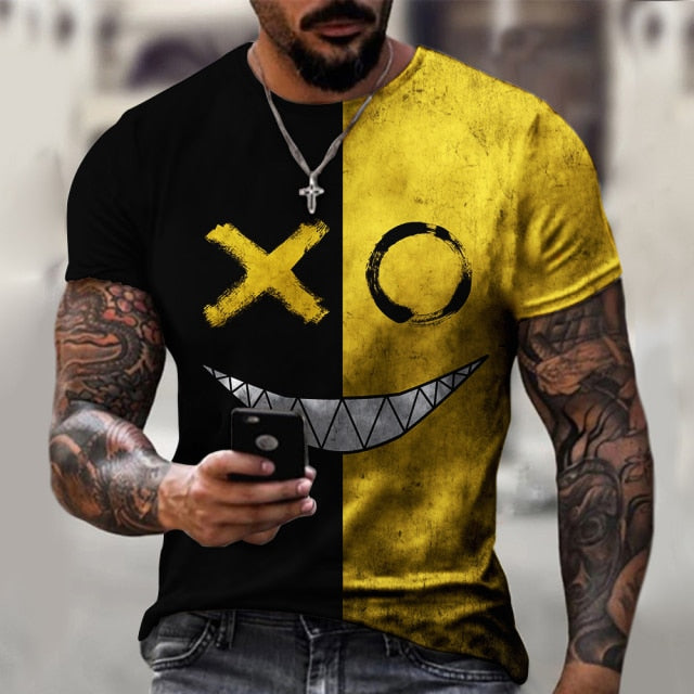 Summer XOXO Pattern 3d Printed T-Shirt 2025/26 New Trend Fashion Mens Street Casual Handsome Sweatshirt