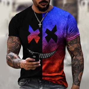 Summer XOXO Pattern 3d Printed T-Shirt 2025/26 New Trend Fashion Mens Street Casual Handsome Sweatshirt