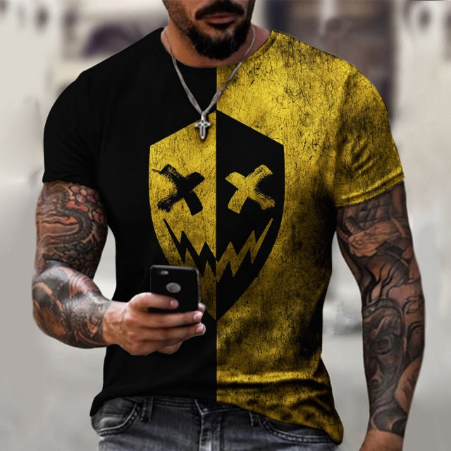 Summer XOXO Pattern 3d Printed T-Shirt 2025/26 New Trend Fashion Mens Street Casual Handsome Sweatshirt