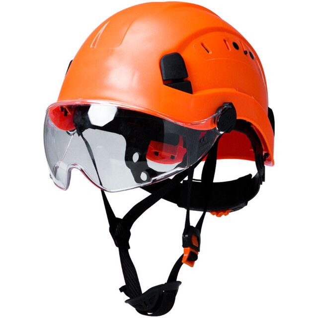 Adjustable Rock Climbing Helmet with Protective Goggles