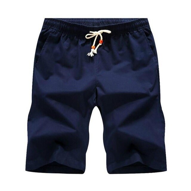 Men&#39;s  Solid Color Cotton Shorts Lacing With Pocket Slim Fit Man For Casual Home Shorts Asian Size Men Fashion Style 2021