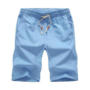 Men&#39;s  Solid Color Cotton Shorts Lacing With Pocket Slim Fit Man For Casual Home Shorts Asian Size Men Fashion Style 2021