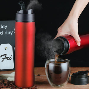 Coffee Thermos Kettle Stainless Outdoor Steel Jug Steel Portable 350ml Capacity Sublimation Filter Tea Maker Winter Press Pot