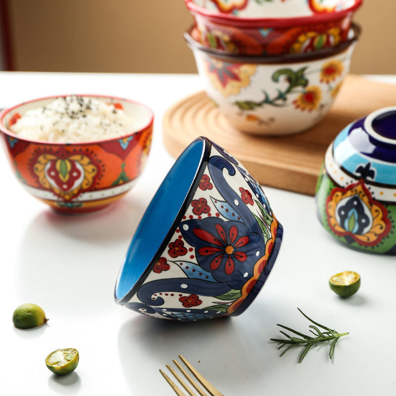 Bohemian Beautifully Hand-Painted Ceramic Tableware Individual Bowls