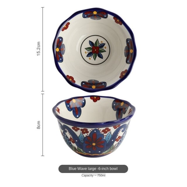 Bohemian Beautifully Hand-Painted Ceramic Tableware Individual Bowls