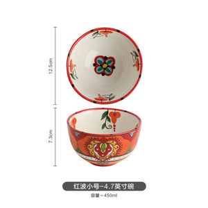 Bohemian Beautifully Hand-Painted Ceramic Tableware Individual Bowls