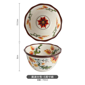 Bohemian Beautifully Hand-Painted Ceramic Tableware Individual Bowls