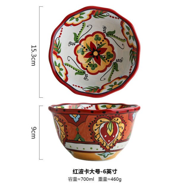 Bohemian Beautifully Hand-Painted Ceramic Tableware Individual Bowls