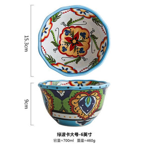 Bohemian Beautifully Hand-Painted Ceramic Tableware Individual Bowls