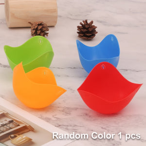 Trendy Eco- Friendly Silicone Egg Poacher available in Green Red Orange or Blue