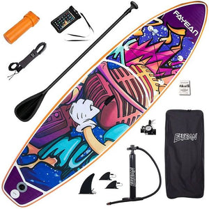 Surf SUP Board Inflatable Stand Up Paddle Board SUP Dimensions 10.5 feet x 33 inches x 6 inches includes Pump Paddle Backpack Coil Leash Waterproof Case