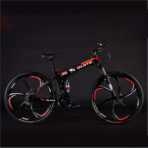 Folding Mountain Bike 26 Inches 21 Speeds 24 Speeds 27 Speeds Six-Knife Wheel Double Disc Brake Adult Cross Country