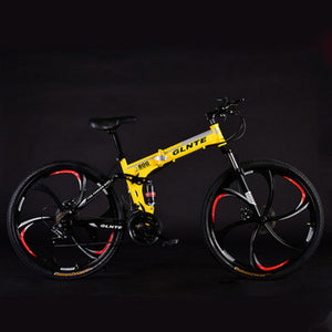 Folding Mountain Bike 26 Inches 21 Speeds 24 Speeds 27 Speeds Six-Knife Wheel Double Disc Brake Adult Cross Country