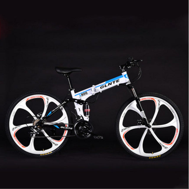 Folding Mountain Bike 26 Inches 21 Speeds 24 Speeds 27 Speeds Six-Knife Wheel Double Disc Brake Adult Cross Country