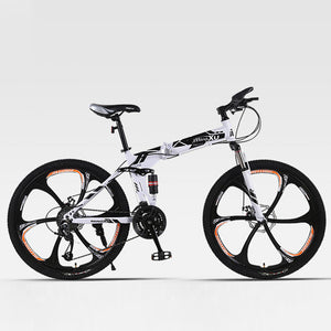 Bike Mountain Bike Folding Six Knife Wheel Double Damping Cross-country Speed Both Men and Women 21 Speed