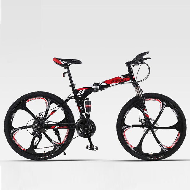 Bike Mountain Bike Folding Six Knife Wheel Double Damping Cross-country Speed Both Men and Women 21 Speed