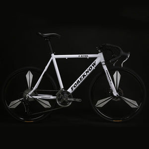 Cycling Bicycle Road Bike One Wheel 27 Speed Bend Fixed Gear Adult Double Disc Brake Solid Tire Student