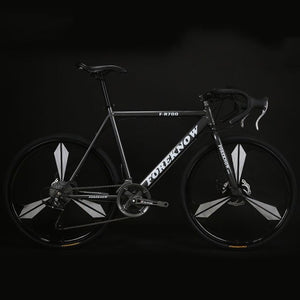 Cycling Bicycle Road Bike One Wheel 27 Speed Bend Fixed Gear Adult Double Disc Brake Solid Tire Student