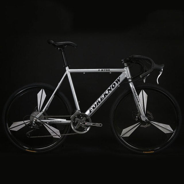 Cycling Bicycle Road Bike One Wheel 27 Speed Bend Fixed Gear Adult Double Disc Brake Solid Tire Student