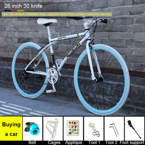 26 Inch Road Bike Fixed Gear Bicycle Disc Brakes Speed Solid Tire Net Red Bicycle Racing Students Adult Men And Women