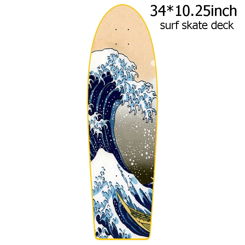 Large 34" Pro Surf Skate Deck 7 Layer Canadian Maple Surfskate Board Quality Land Carving Cruiser Board Parts DIY Deck Supply