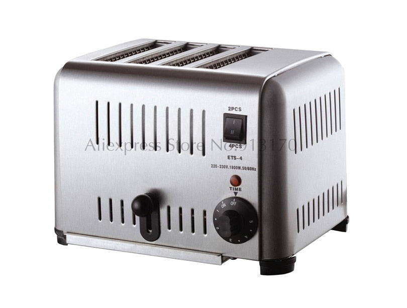 Commercial 4 Slice Stainless Steel Kitchen Toaster 220V