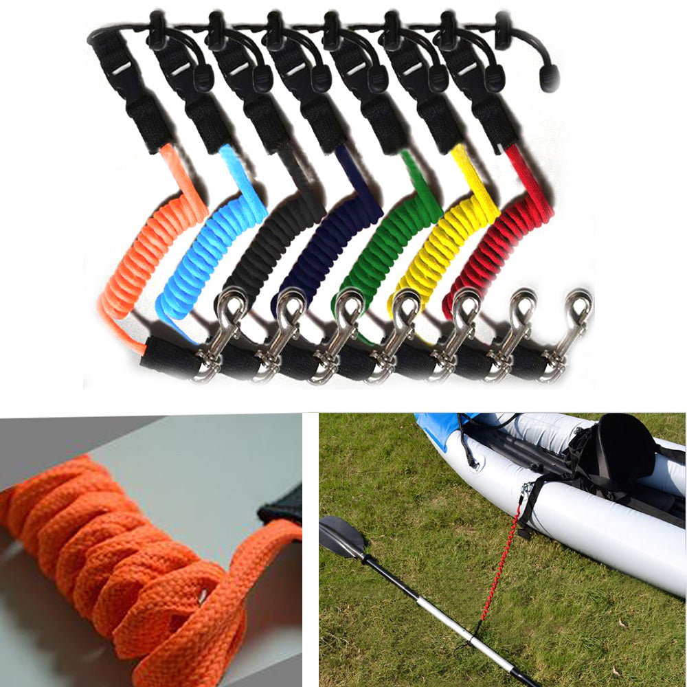 Elastic Coiled Cord Lanyard SUP Paddle Leash for Kayak Canoe Rowing Boat